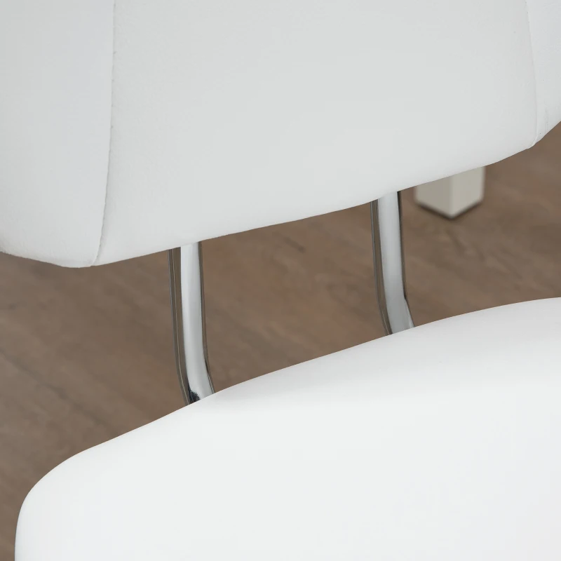 Vinsetto Cadeira de Escritório Giratória de Couro PU com Altura Ajustável e Função Basculante 50x54x87,5-96,5 cm Branco