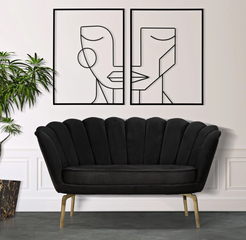 Mauro Ferretti CANAPEA VIENNA PLUS NEGRA CM 136X76X78