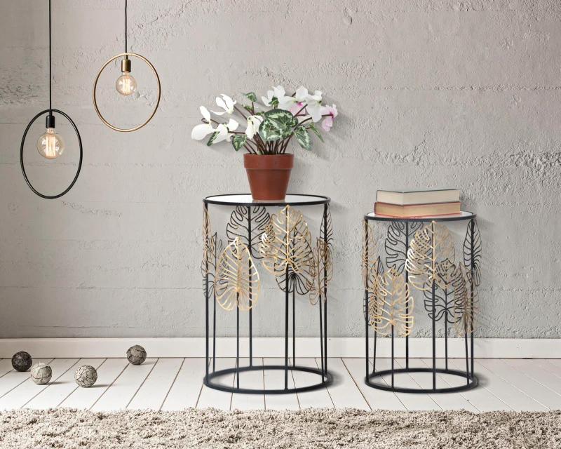 Mauro Ferretti PERECHE MESE FRUNZE GLAM  CM Ø 38X55-33X50