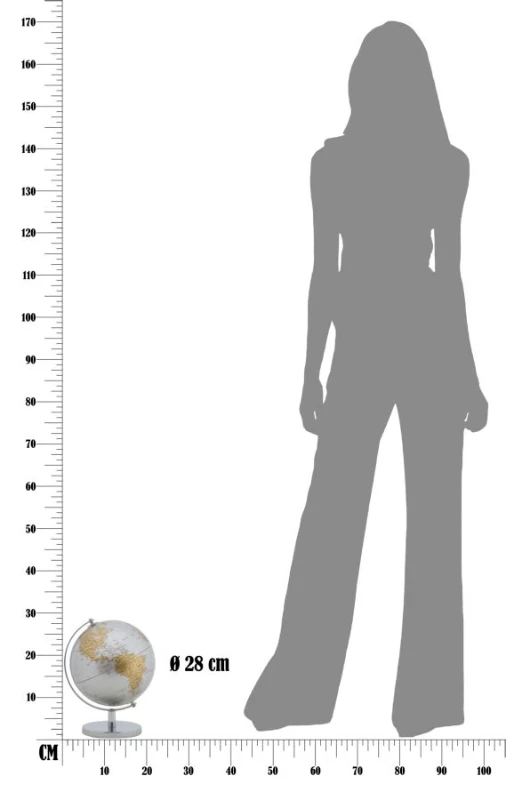 Mauro Ferretti Globul Lumii Noi Argintiu Cm Ø 20X28