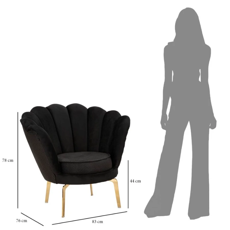 Mauro Ferretti Fotoliu VIENNA PLUS NEGRU CM 83X76X78