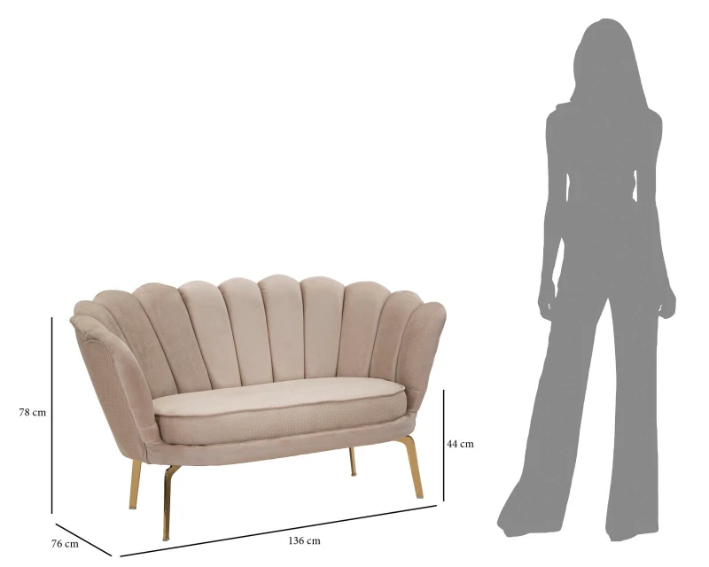 Mauro Ferretti CANAPEA VIENNA PLUS CREM CM 136X76X78