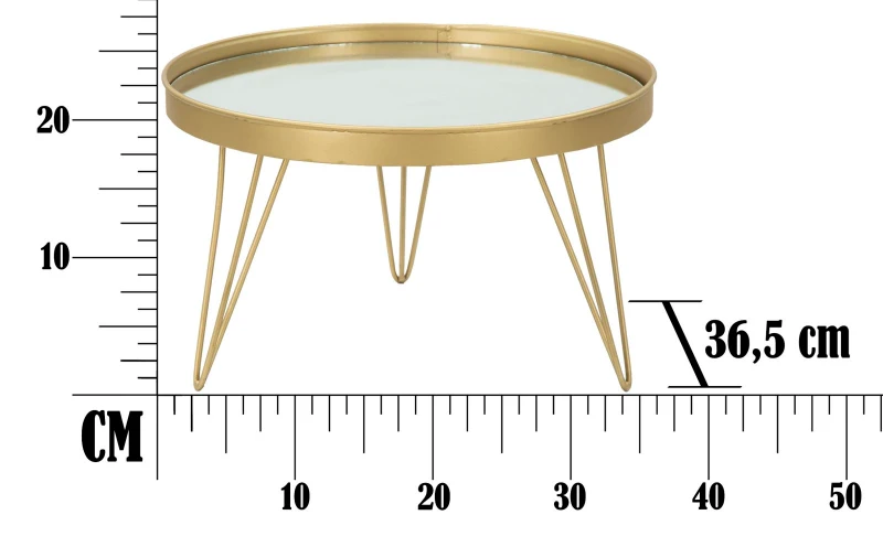 Mauro Ferretti Suport Tava Glam Gold/Oglinda Cm Ø 36,5X22