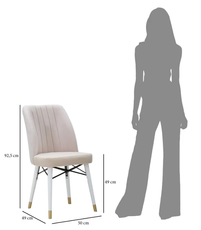 Mauro Ferretti SET SCAUNE BELLA CREM 2BUC CM 50X49X92,5