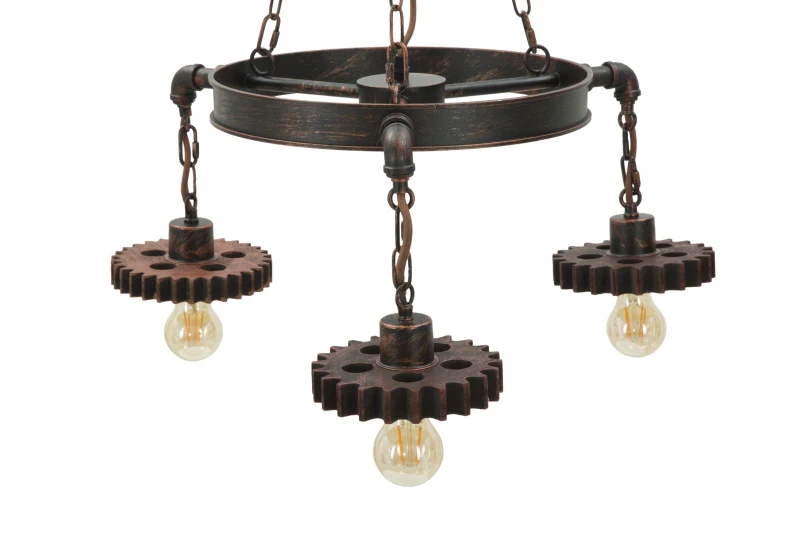 Mauro Ferretti CANDELABRU IN STIL INDUSTRIAL 3 LUMINI CM Ø 54X104