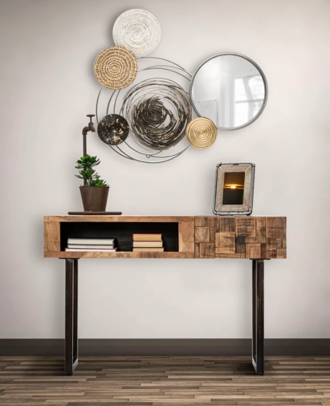Mauro Ferretti Panou De Fier Cu Oglinda Etnic -A- Cm 90X9,5X101,5
