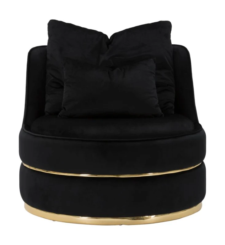 Mauro Ferretti Fotoliu PARIS SPACE NEGRU/AURIU CM Ø 84X72