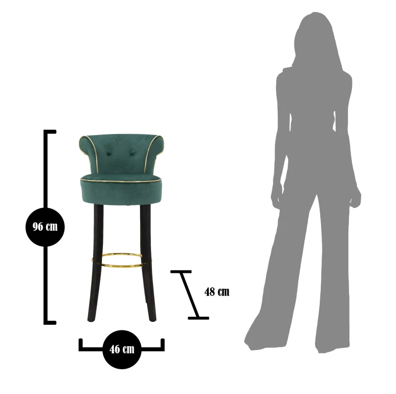 Mauro Ferretti TABURET DE BAR LUXY CREM CM 46X48X96