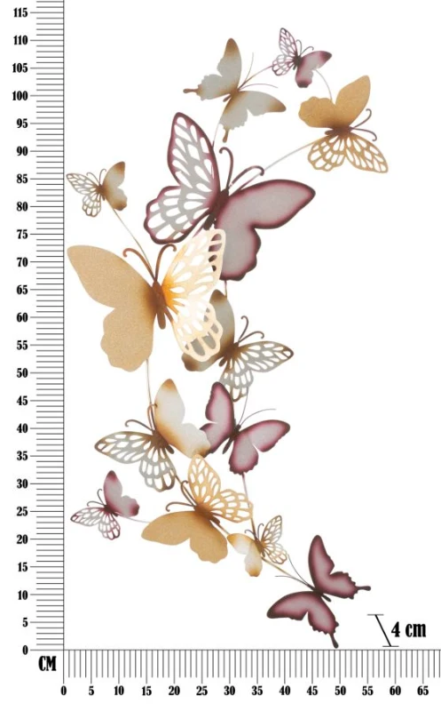 Mauro Ferretti Panou De Perete Fluture Gold/Bordeaux C Cm 59,5X4X111,5