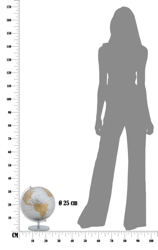 Mauro Ferretti GLOBUL LUMII NOI ARGINTIU CM Ø 25X34