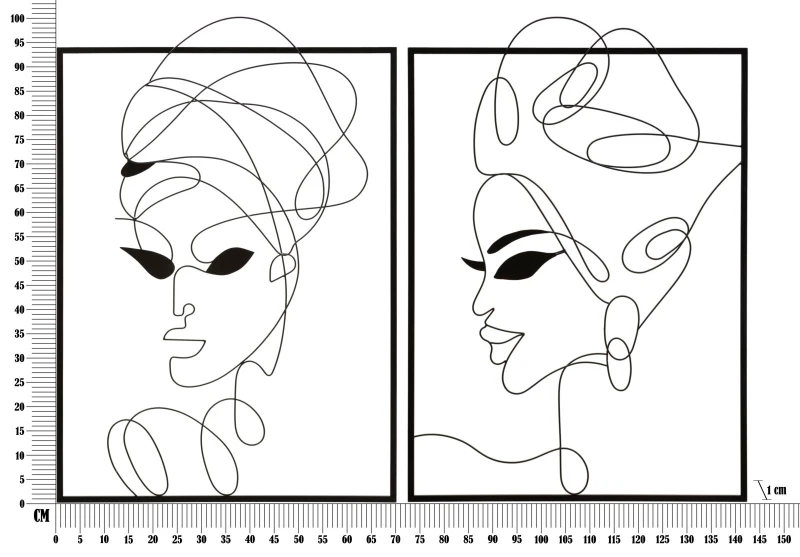 Mauro Ferretti Set Panouri Fier Tribal Femeie Simplu Cm 70X1X100