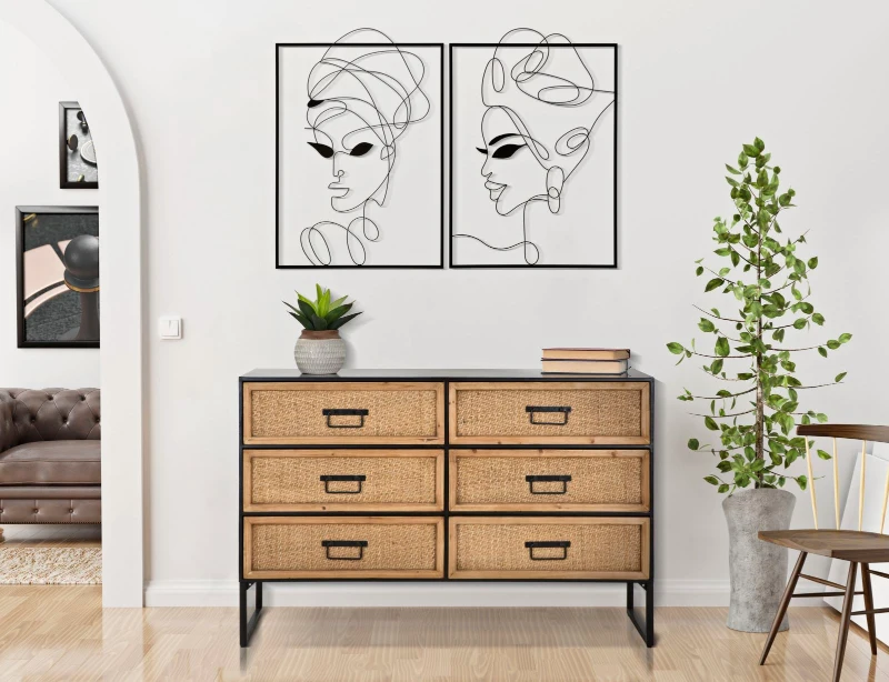 Mauro Ferretti Set Panouri Fier Tribal Femeie Simplu Cm 70X1X100