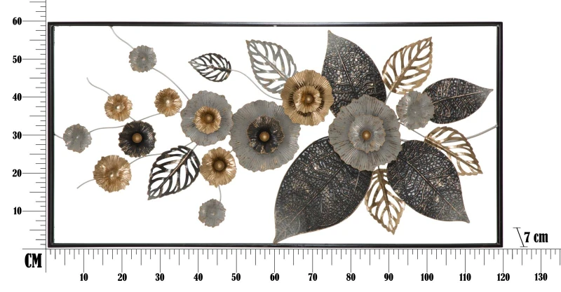 Mauro Ferretti Panou Fier Cu Flori Si Rama Plus Cm 120X7X59