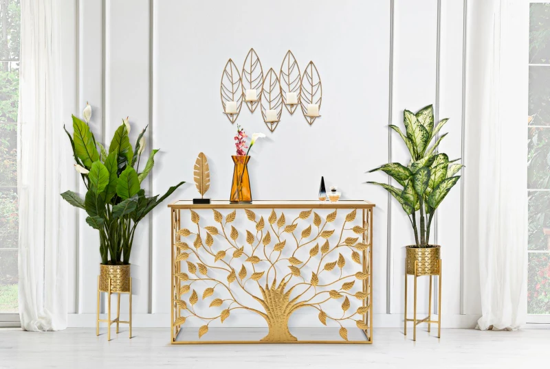 Mauro Ferretti Suport Lumanare Frunza Pentru Perete Cm 66X14X56