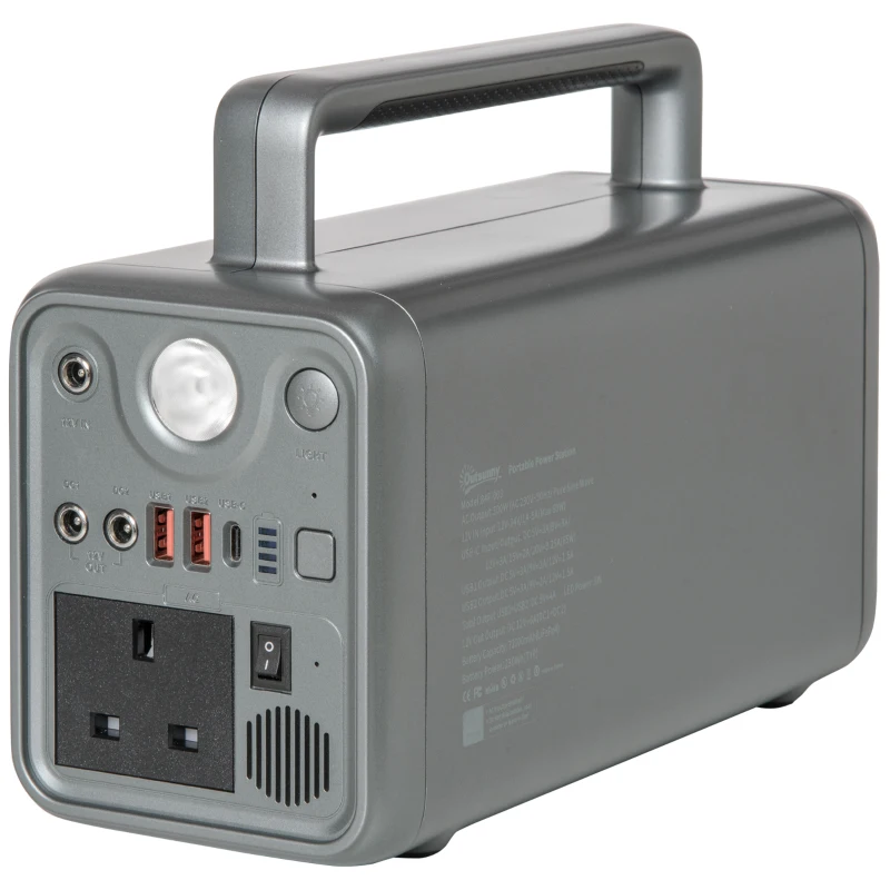 Outsunny Portable Power Station, 230.4Wh/72000mAh, Three Charging Modes Pure Sine-Wave Battery Backup