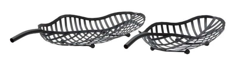 Mauro Ferretti Pereche Cosuri De Depozitare Forma De Frunza Negru Cm 61X25X7,5-55X20X7,5