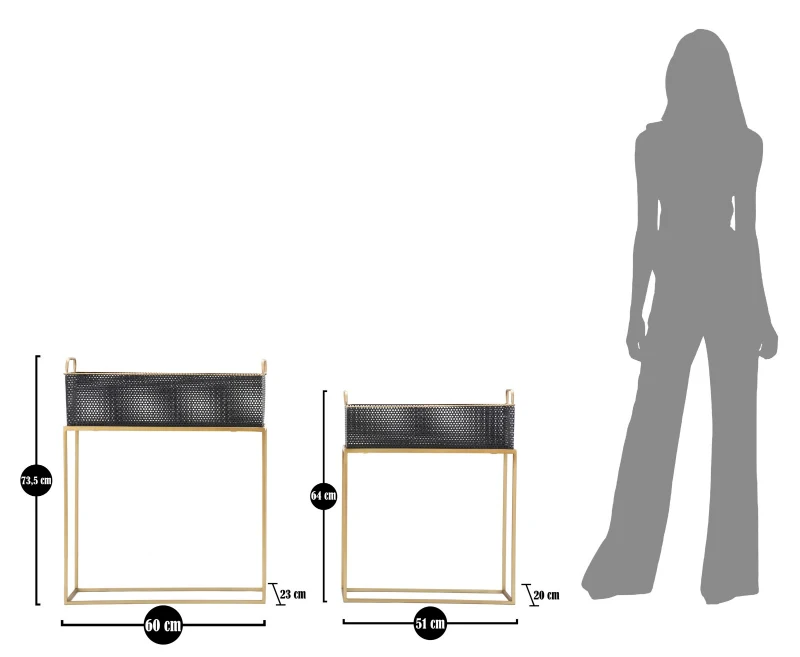 Mauro Ferretti PERECHE MESE CU COS CM 60X23X73,5-51X20X64