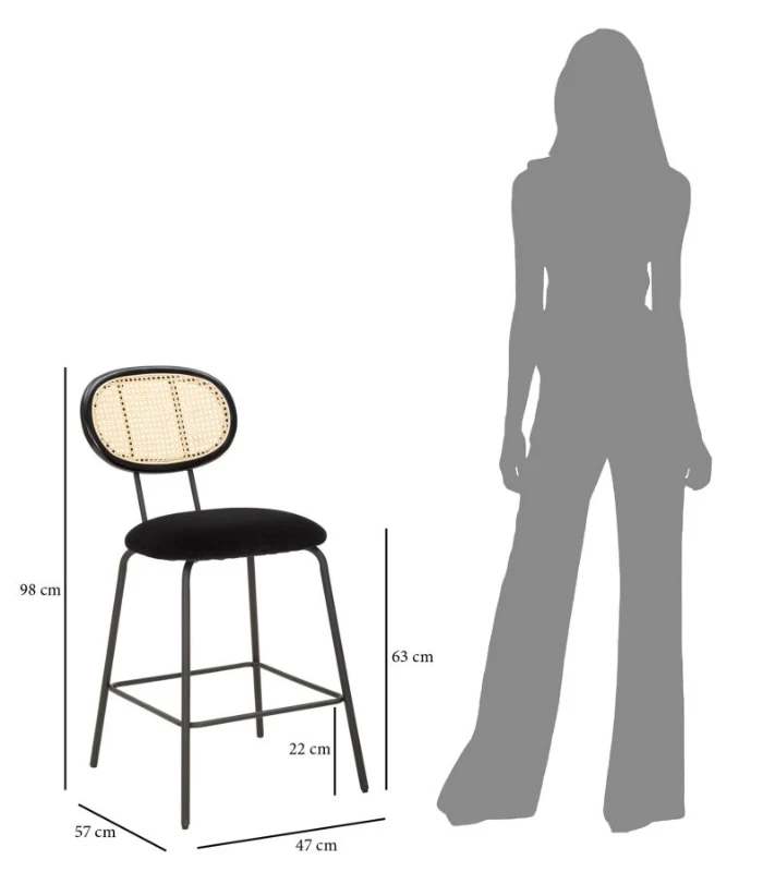 Mauro Ferretti OSAKA TABURET DE BAR CM 47X57X98