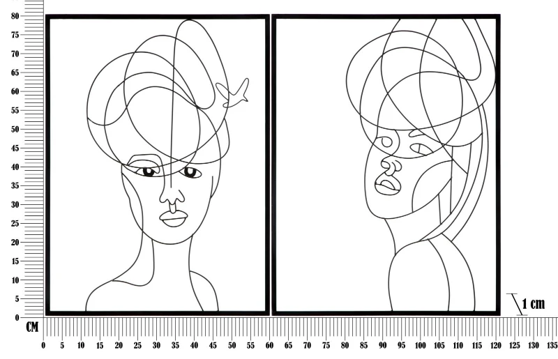 Mauro Ferretti Set Panouri Fier Femeie Simplu Cm 60X1X80