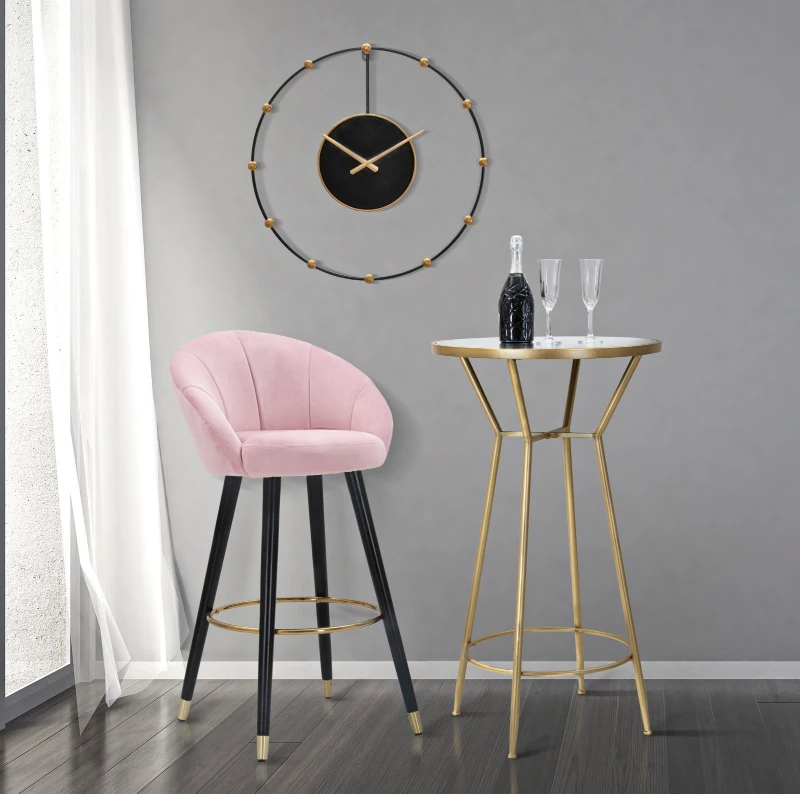 Mauro Ferretti Taburet De Bar Praga Roz Cm 55X56X104