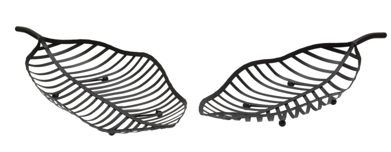 Mauro Ferretti Pereche Cosuri De Depozitare Forma De Frunza Negru Cm 61X25X7,5-55X20X7,5