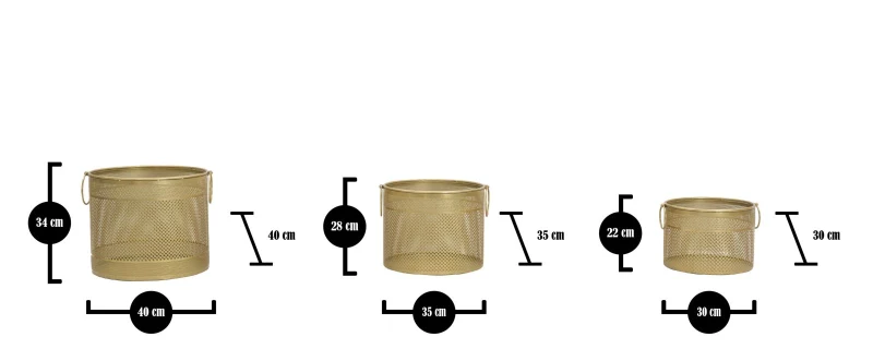 Mauro Ferretti SET DE 3 COSURI CM Ø 40X34-35X28-30X22