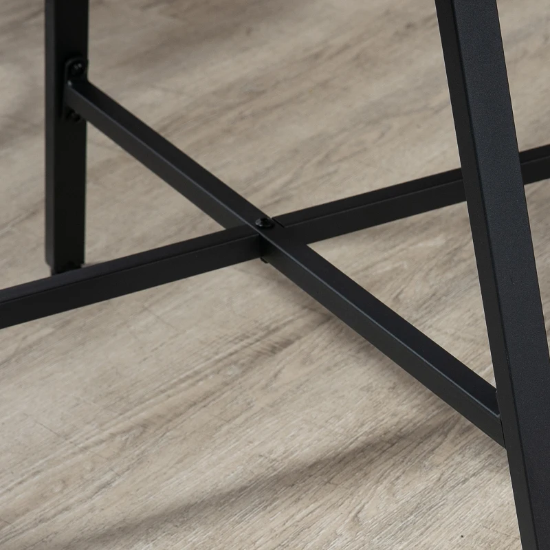 HOMCOM Juego de Mesa Alta y 2 Taburetes de Bar Estilo Industrial para Cocina Salón Ø90x90 cm y Ø40x61,5 cm Madera y Negro