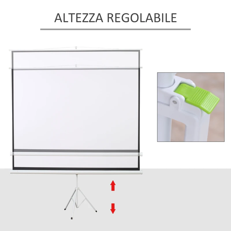 HOMCOM Schermo di Proiezione 120 Pollici con Treppiedi Formato 4:3