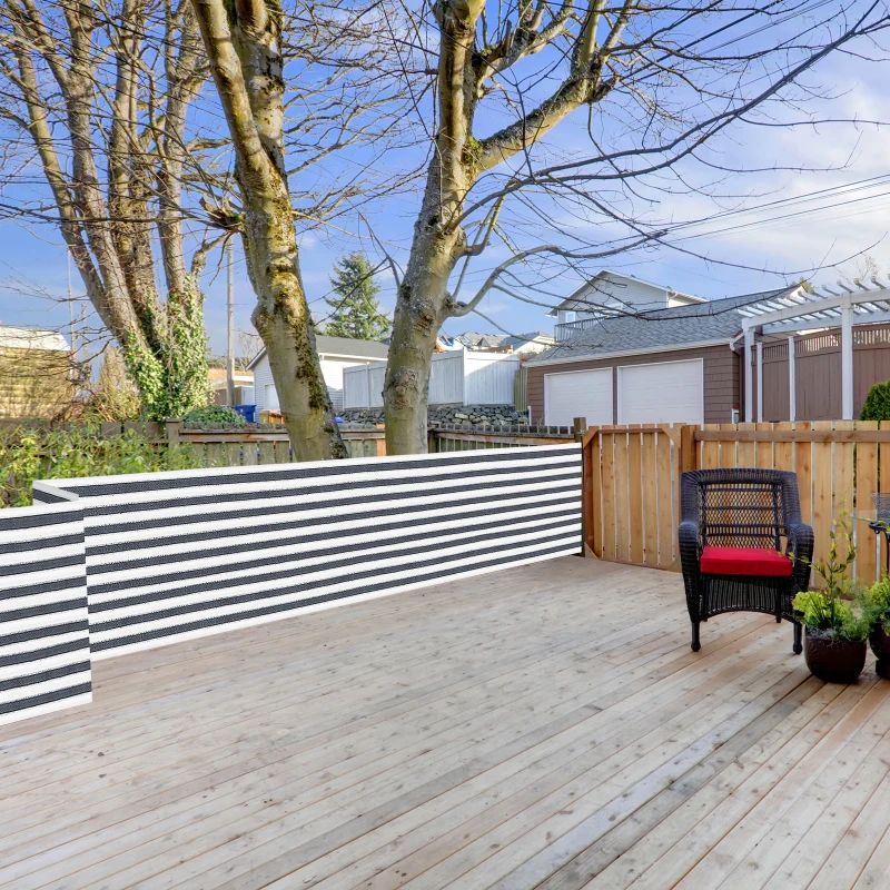 Outsunny 2 Peças de Revestimento de Varanda 500x90cm Tela de proteção de privacidade HDPE Cinza e Branco