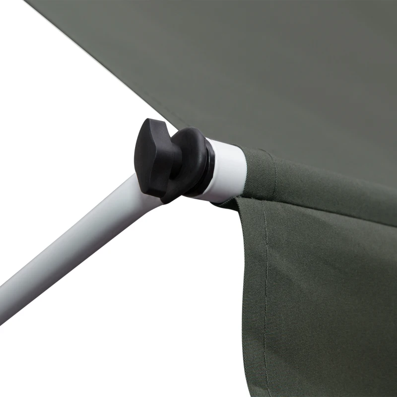 Outsunny Toldo Manual Retrátil para Exterior 300x150x170-280cm Toldo Enrolável Altura Ajustável com Manivela Proteção Solar para Terraço Balcão Jardim Cinza