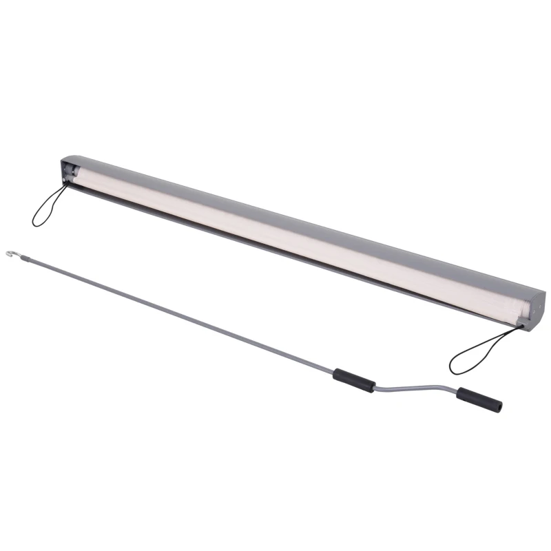 Outsunny Toldo Vertical Enrolável 140x250 cm com Manivela Proteção UV para Interior Exterior Varanda  Creme