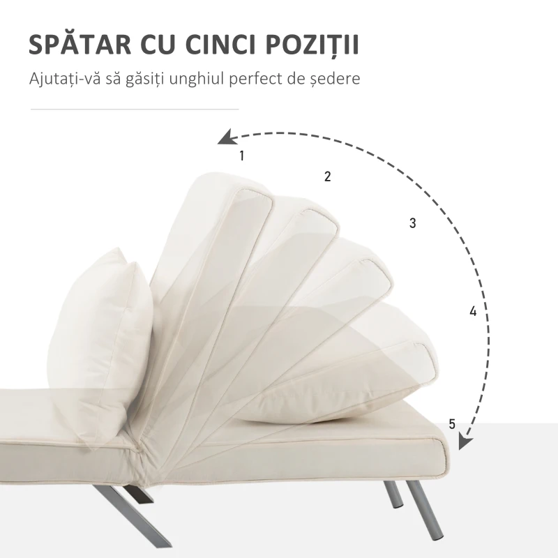 Homcom Fotoliu Pat 2-in-1 – Design Modern cu Spatar Reglabil