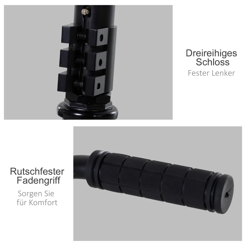 HOMCOM Pro stuntstep, step, freestyle trucs, met 100 mm PU-wielen, voor kinderen en volwassenen, aluminium, zwart(m-6)