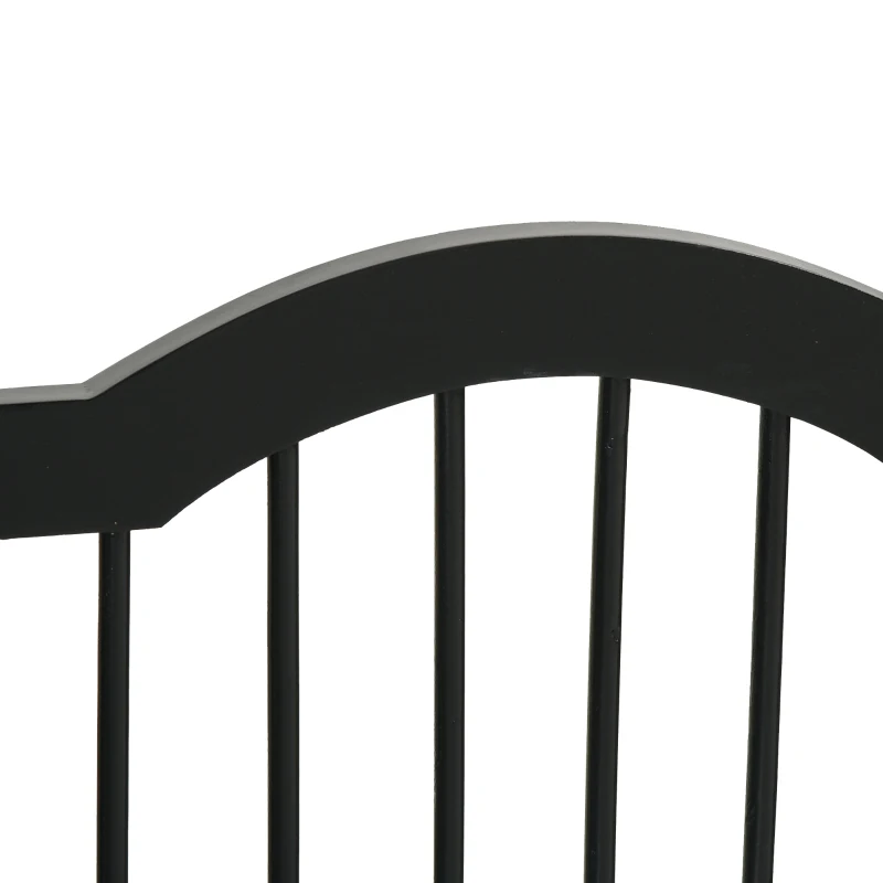 PawHut Barreira de Segurança Dobrável para Cães Pequenos com 3 Painéis e 2 Suportes 154,5x29,5x61 cm Preto