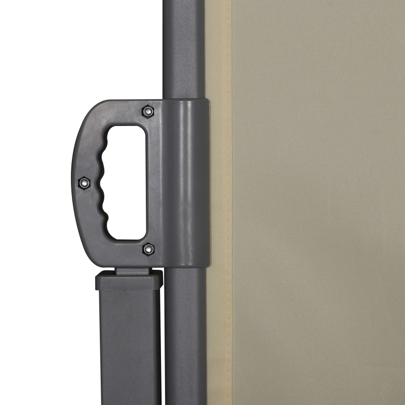 Outsunny Toldo Lateral Retrátil para Terraço Pátio ou Jardim Toldo de Privacidade para Exterior Dobrável 300x180cm Bege