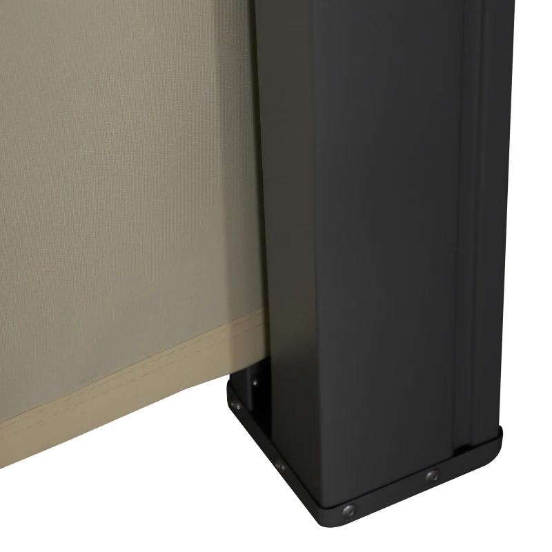 Outsunny Toldo Lateral Retrátil para Terraço Pátio ou Jardim Toldo de Privacidade para Exterior Dobrável 300x180cm Bege