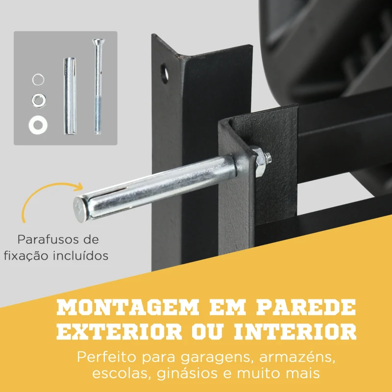 SPORTNOW Tabela de Basquetebol de Parede para Interior Exterior Tabela de Basquetebol para Adultos 110x90x70 cm Preto e Amarelo