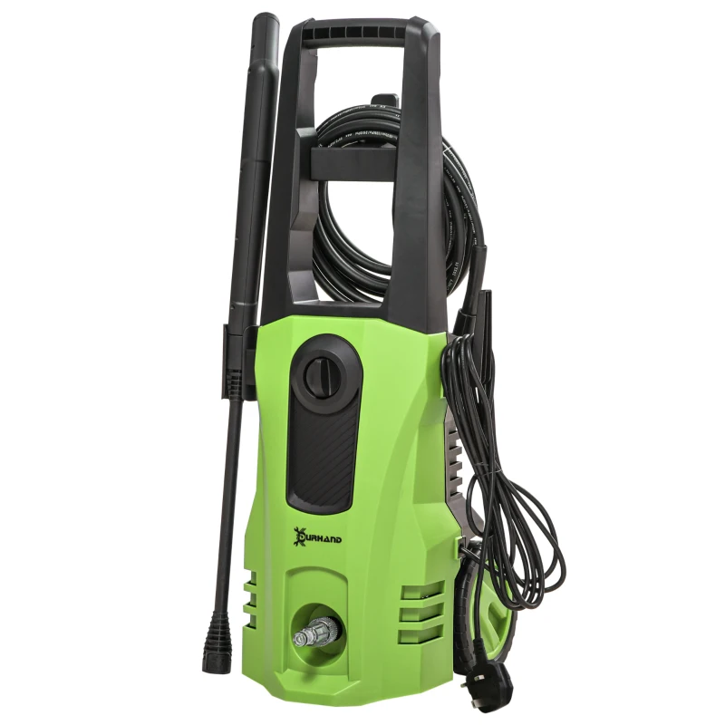 DURHAND 1800W High Pressure Washer, 150 Bar Pressure, 510 L/h Flow, High-Performance Portable Power Washer Jet Wash Cleaner with 6M Hose, Snow Foam Bottle for Garden, Car, Furniture, Green