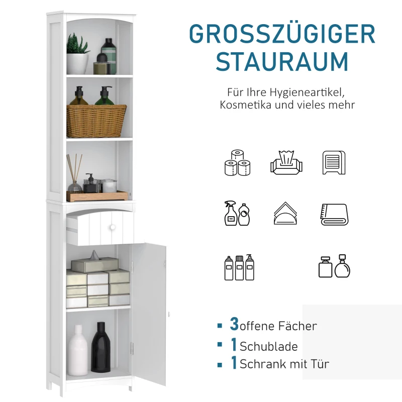 HOMCOM SZAFKA ŁAZIENKOWA Z PÓŁKAMI 34 x 24 x 170 cm