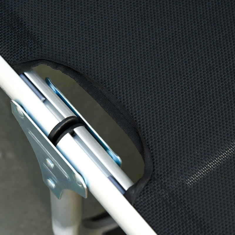 Outsunny Składana Leżanka Ogrodowa z Regulowanym Oparciem i Poduszką