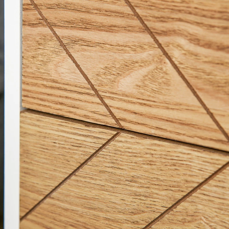 HOMCOM nachttafeltje met lades hout wit + naturel 40 x 30 x 55,5 cm | Aosom.de