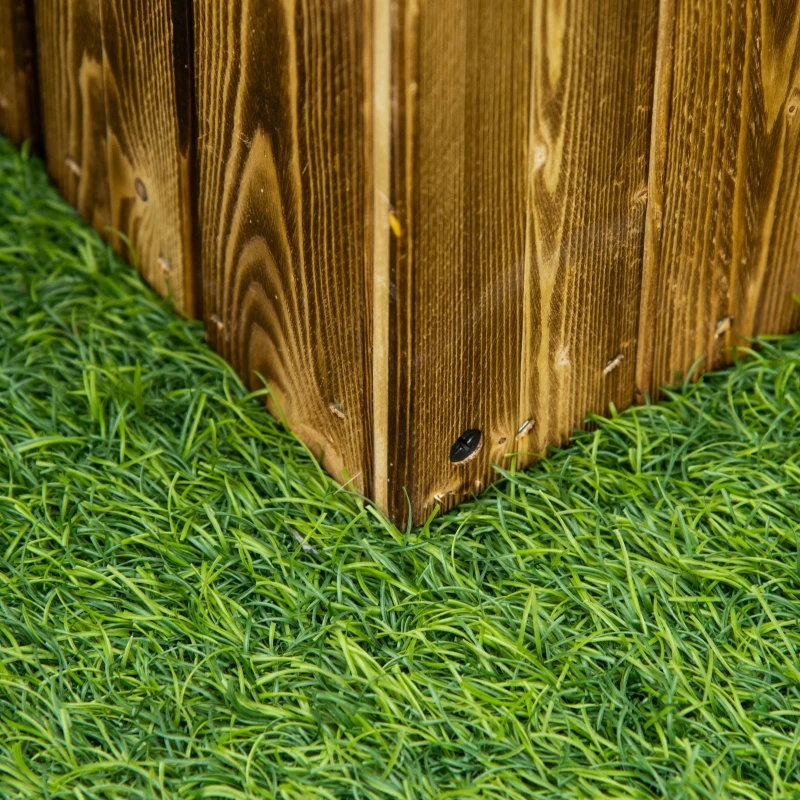 Outsunny Jardinieră de Grădină Dreptunghiulară pentru Plante, 80x33x30 cm, Lemn Natural