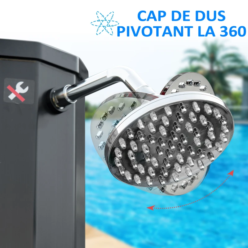 Outsunny Dus Solar Gradina 35 L – Mixer Apa & incalzire Eco pentru Exterior