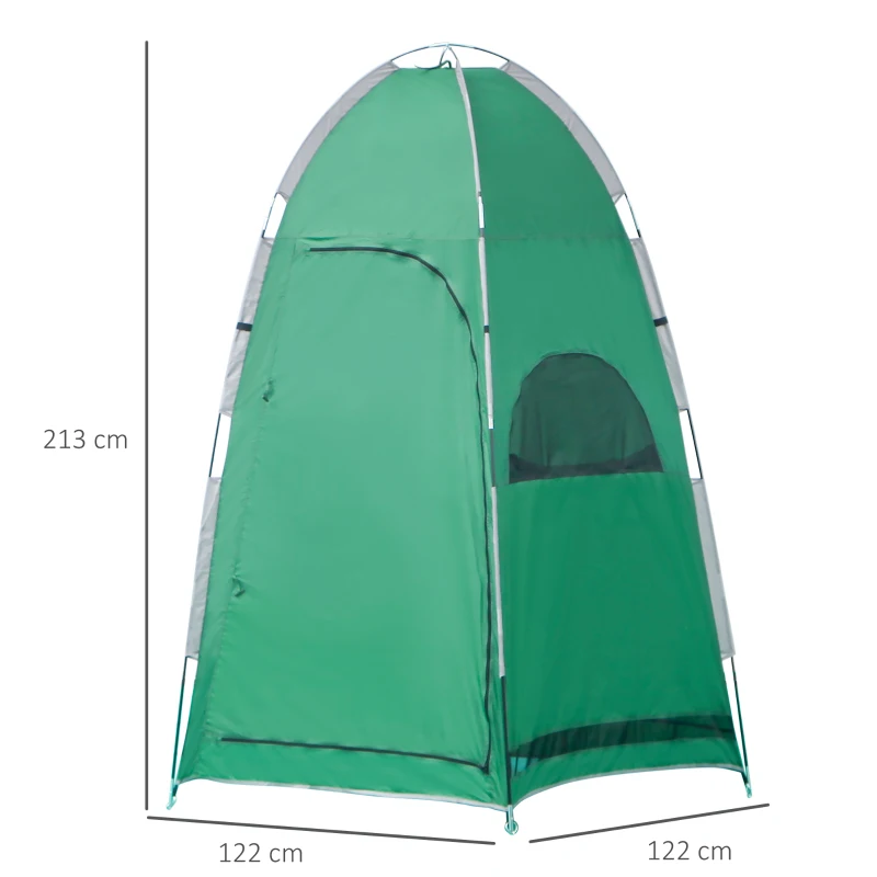 Outsunny Tenda Doccia da Campeggio con Borsa per Trasporto e Tasca Portaoggetti 122x122x213cm, Verde