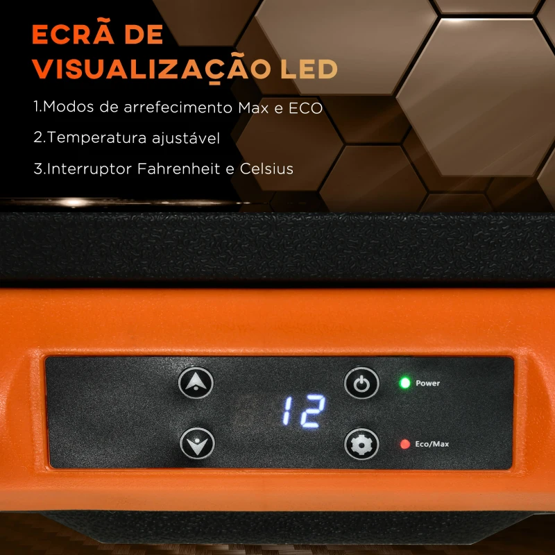 Outsunny Geleira Portátil Elétrica 30L Geleira de Carro 12V/24V até -20°C com Ecrã LED Tátil 58,7x36,5x36,8 cm Preto