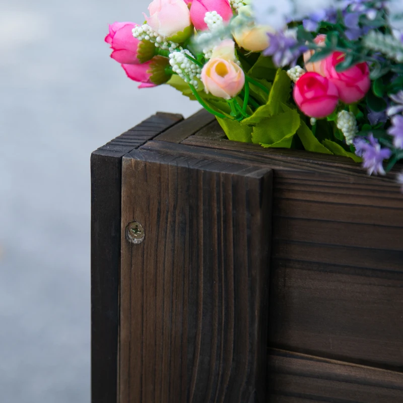 Outsunny ghiveci din lemn pentru plante, 100x36.5x36 cm, maro