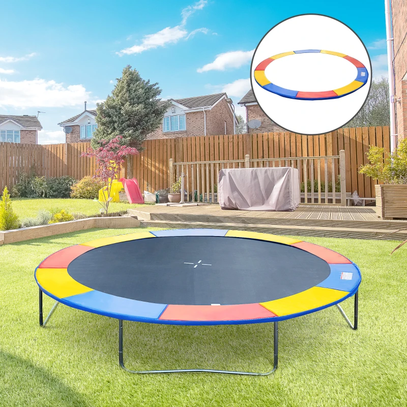 HOMCOM Cubierta de Protección Acolchada para Cama Elástica Borde de Seguridad para Trampolines con Diámetro Ø244 cm Multicolor