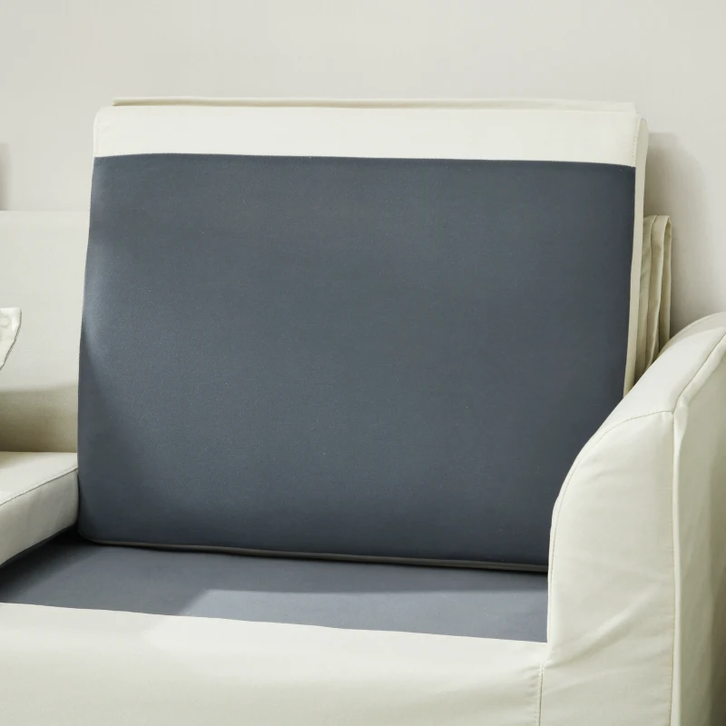 HOMCOM Canapé 3 places design épuré moderne housse amovible et coussins 191 x 76 x 88 cm pieds acier revêtement tissu blanc