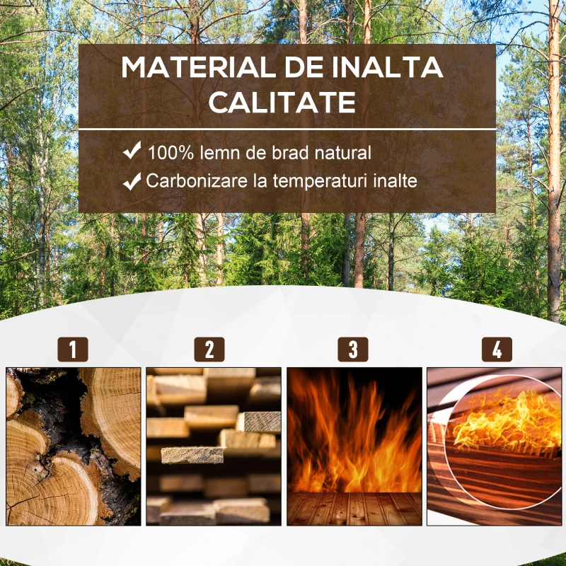 Outsunny Jardinieră de Grădină Dreptunghiulară pentru Plante, 80x33x30 cm, Lemn Natural