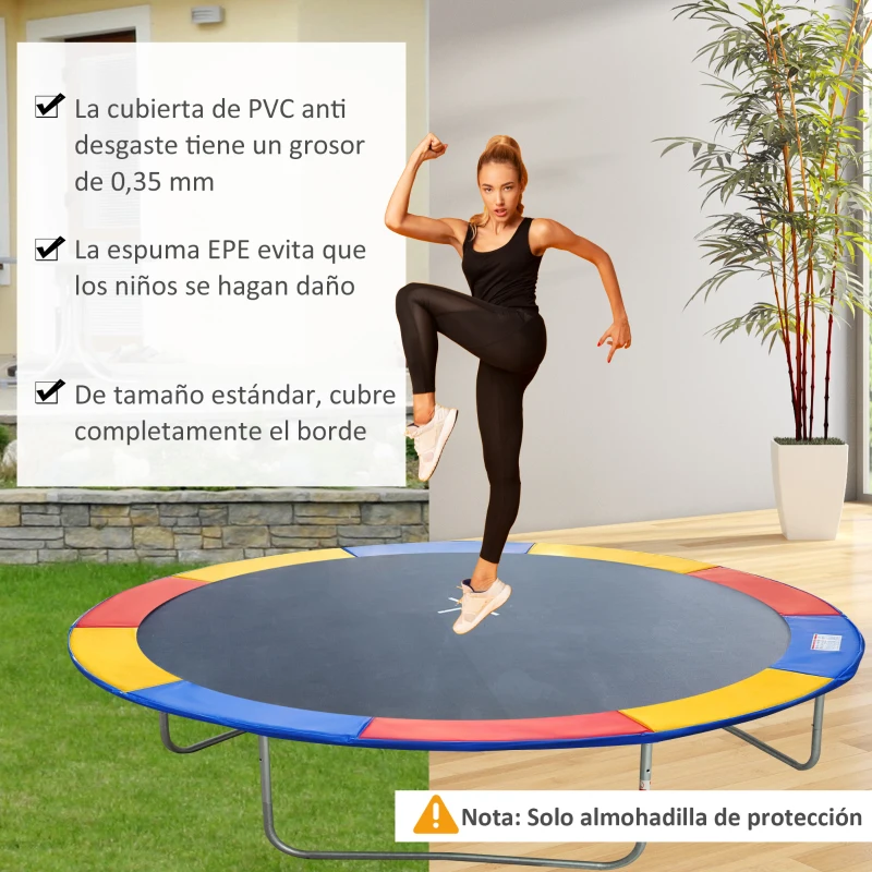 HOMCOM Cubierta de Protección Acolchada para Cama Elástica Borde de Seguridad para Trampolines con Diámetro Ø244 cm Multicolor